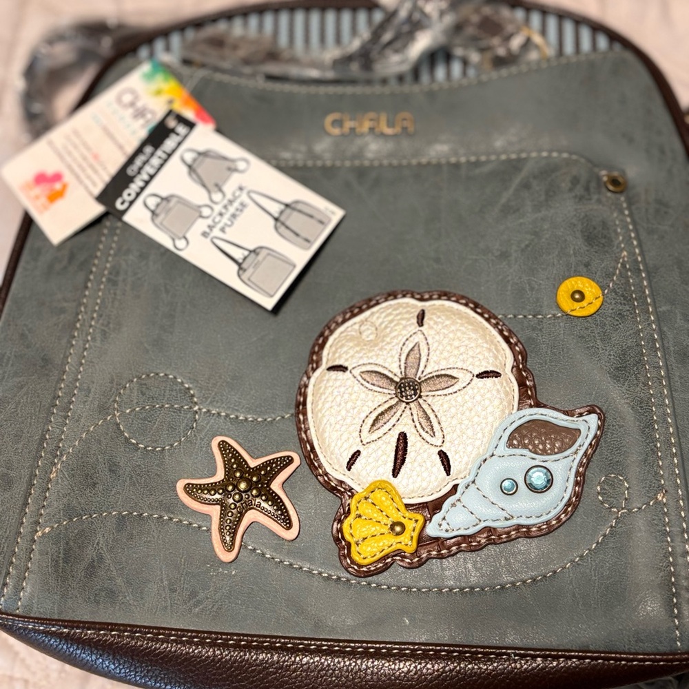 Chala Brown and Blue Crossbody Bag
